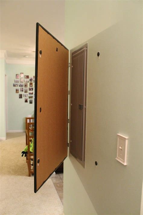 how to disguise electrical box|hide electrical panel in bedroom.